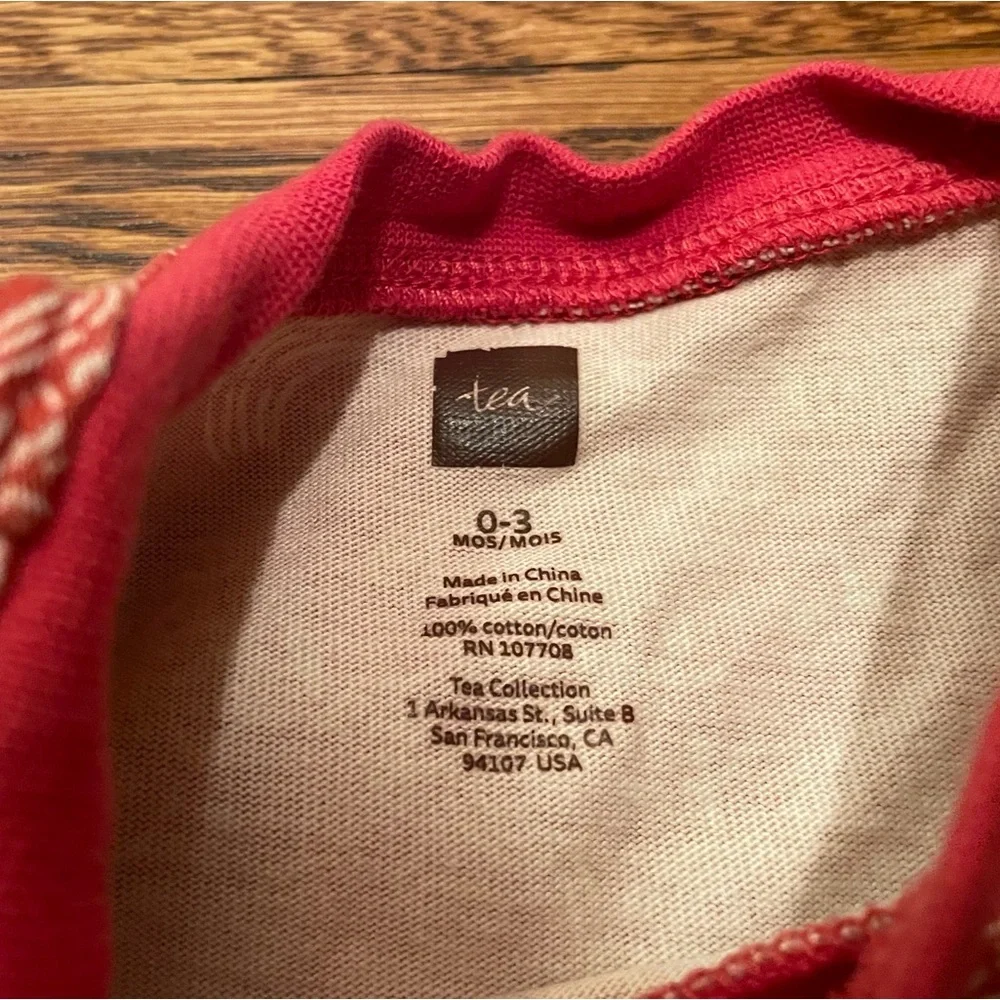 Tea Collection Red Asian Print Cotton Romper Size 0-3 Months